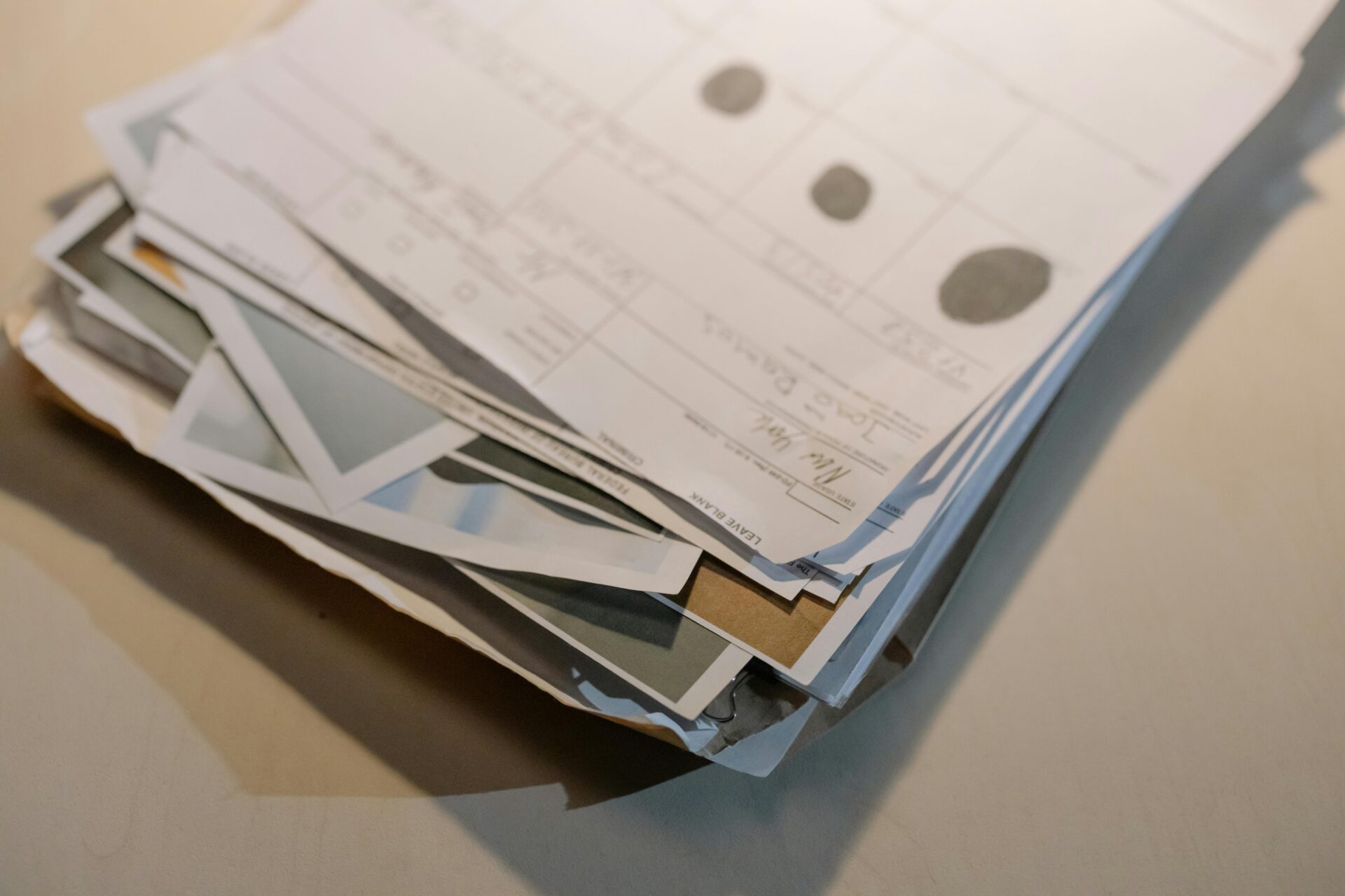 a stack of application forms