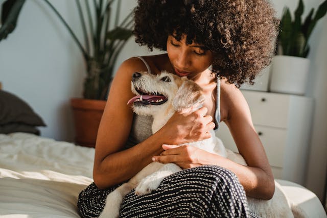 woman with dog